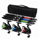 Kit Pesca 3 Vara E 3 Molinete + Linha Completo