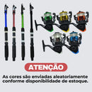 Kit Pesca 3 Vara E 3 Molinete + Linha Completo